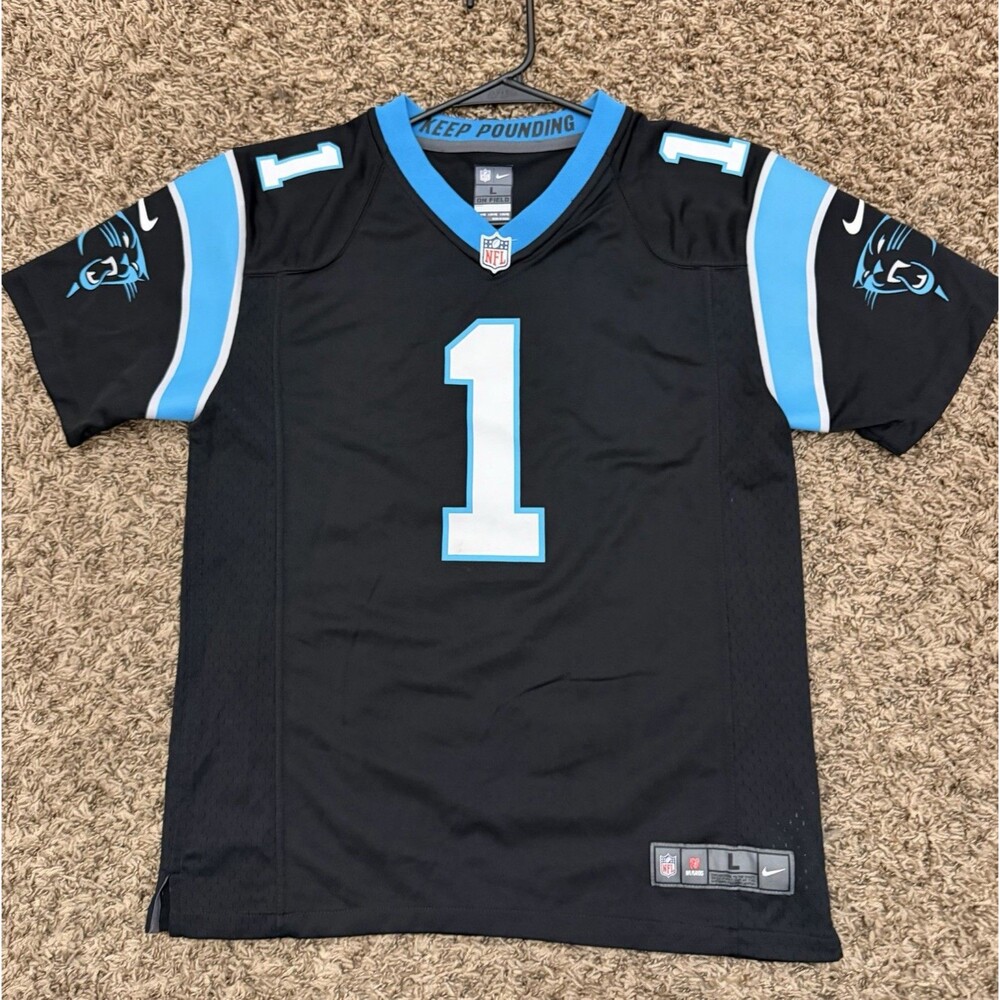 Nike NFL Football Jersey Black Carolina Panthers Youth Size Large 14-16